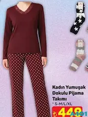 YUMUŞAK DOKULU PİJAMA TAKIMI KADIN fiyat ve kampanya bilgisi